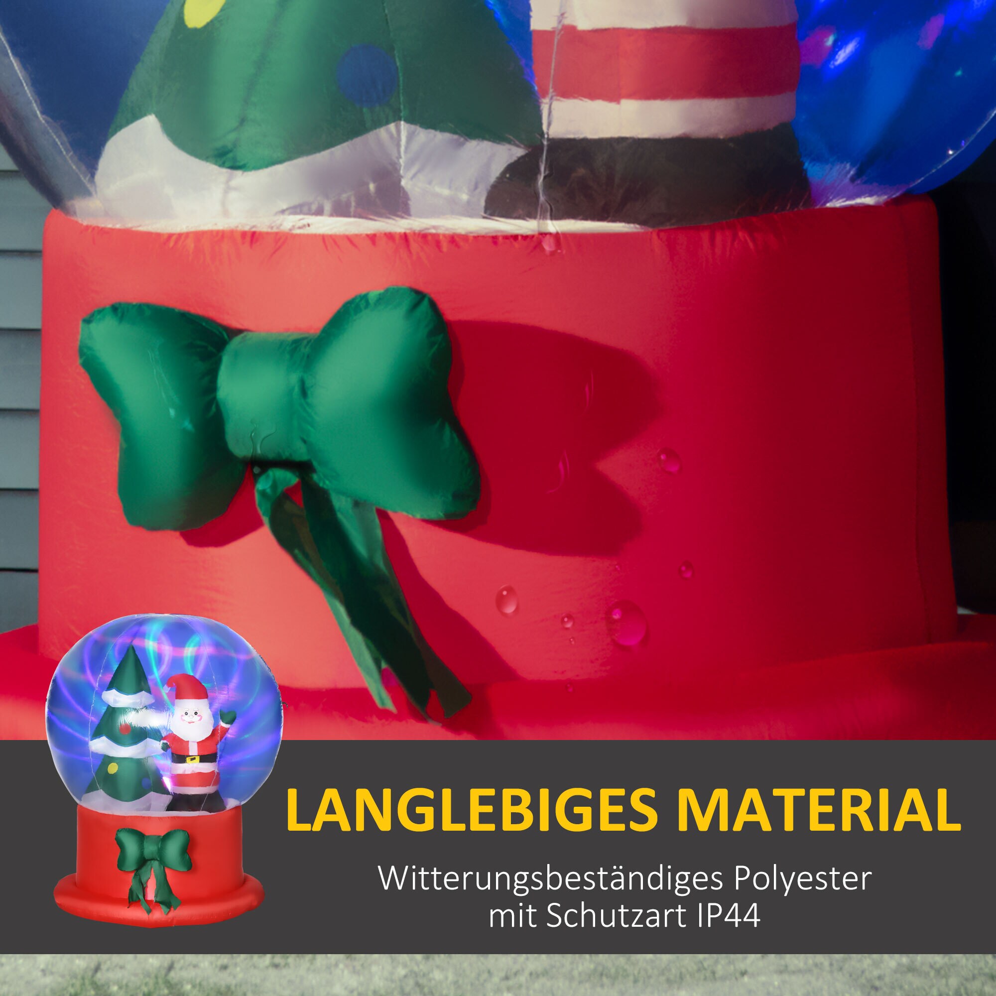 Outsunny Aufblasbare Weihnachtsdekoration mit LED-Lichte blau 110L x 110B x 150H cm