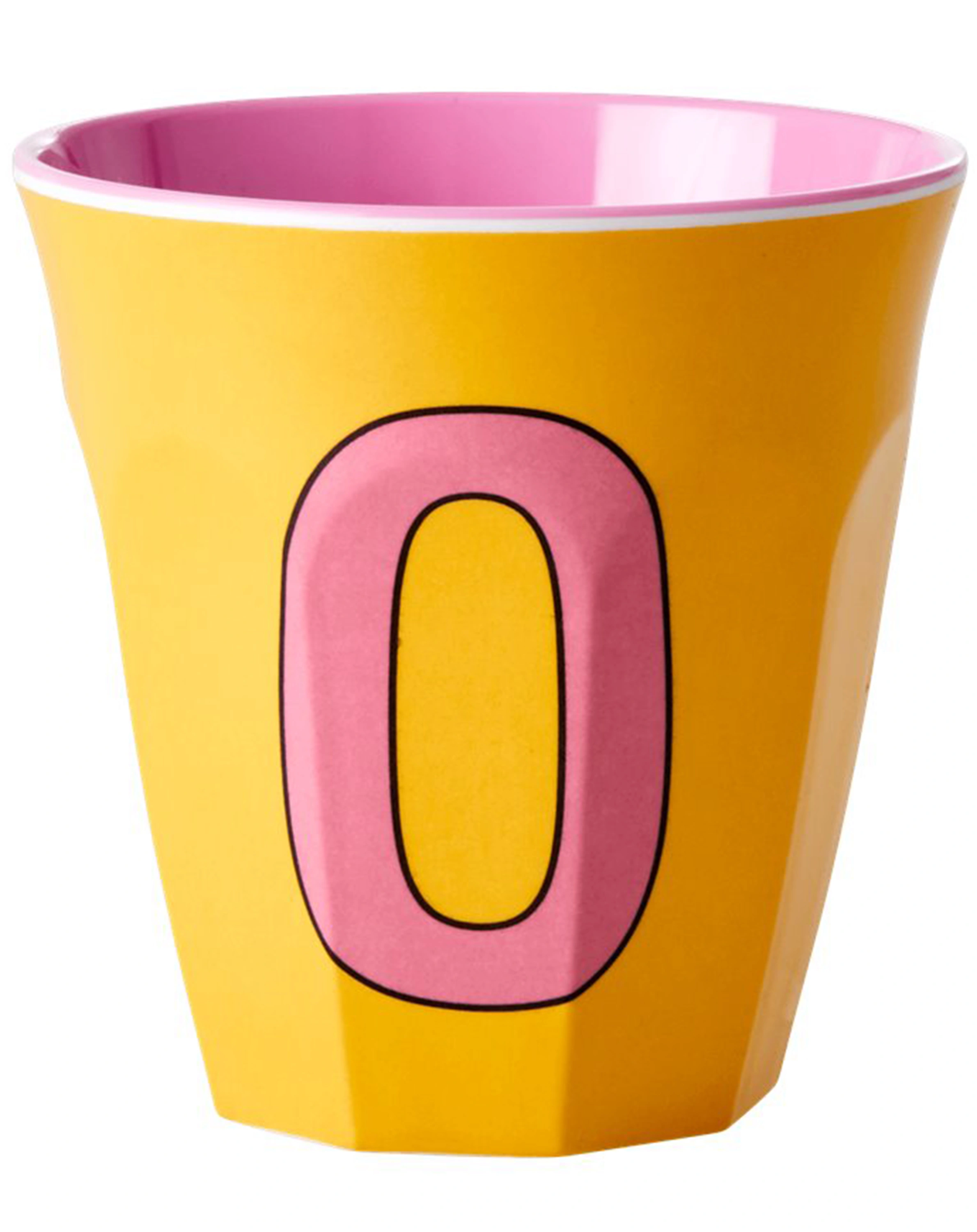 Melamin-Becher LETTER O - MEDIUM in yellow