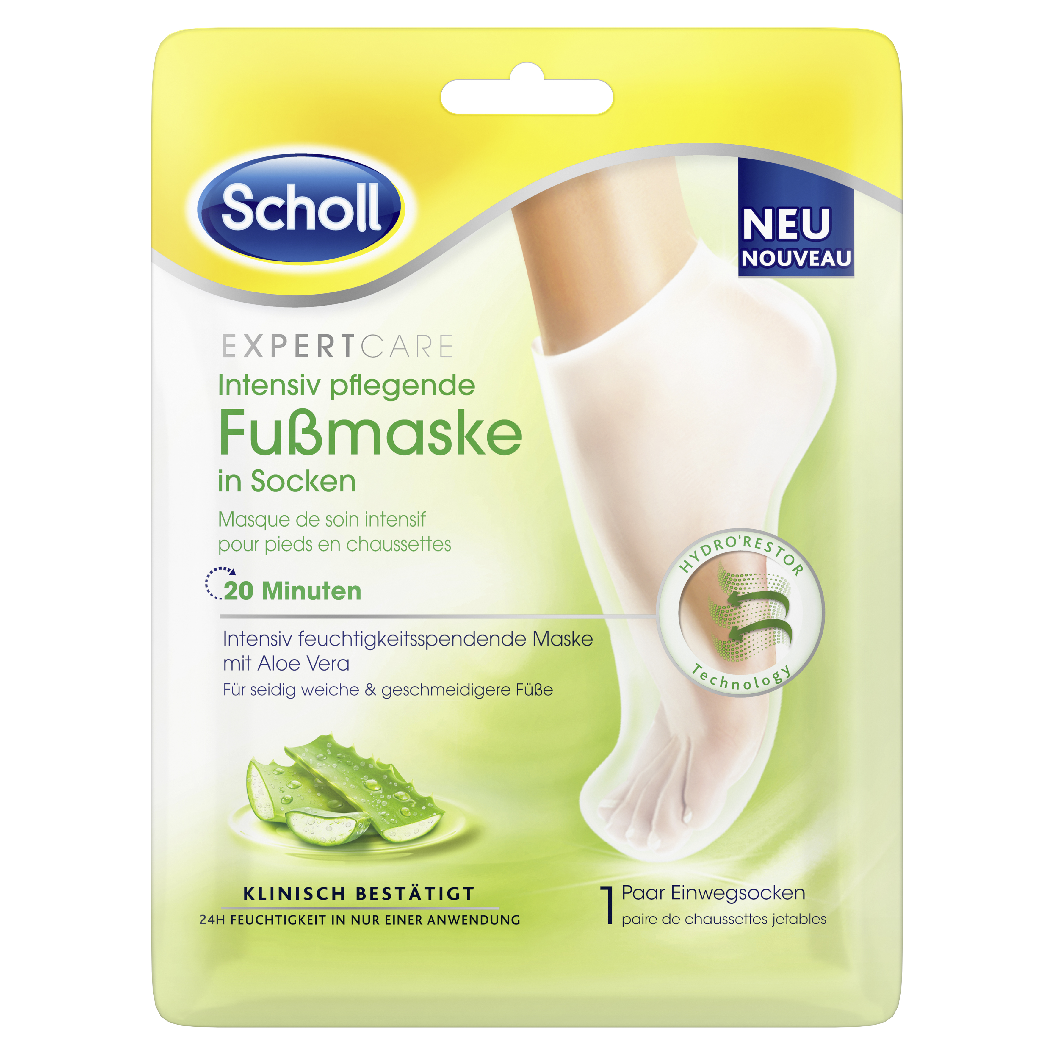 SCHOLL Intensiv pflegende Fussmaske Aloe Vera 2 Stk