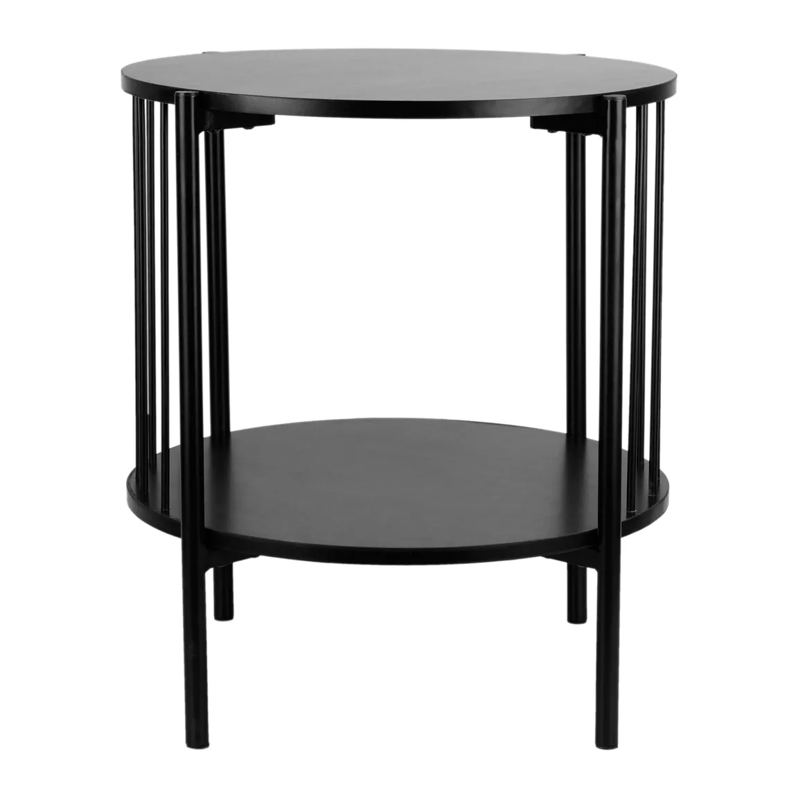 Table de chevet métal et bois (H45 cm) Octave Noir