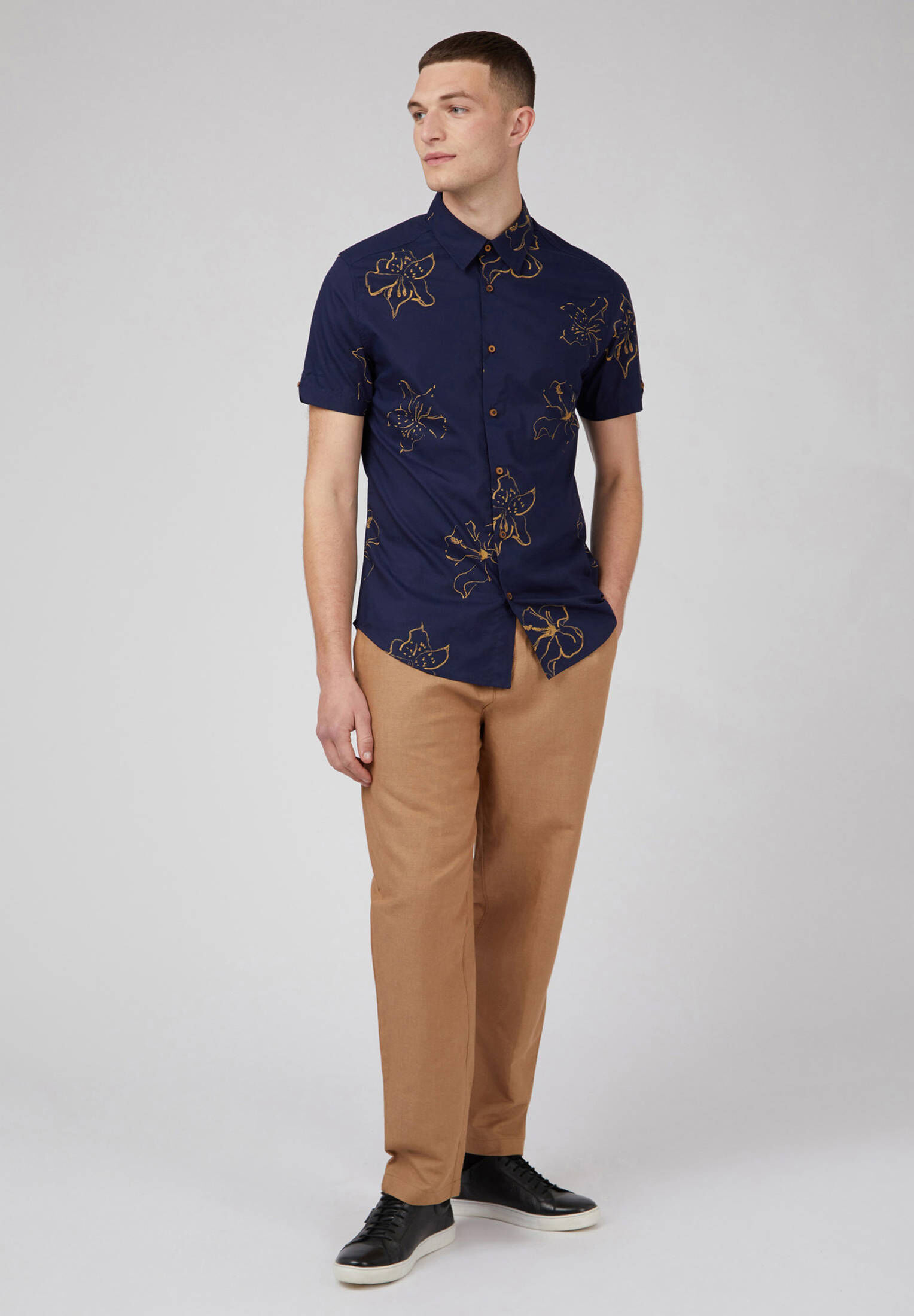 Ben Sherman| Herren Hemd Linear Floral