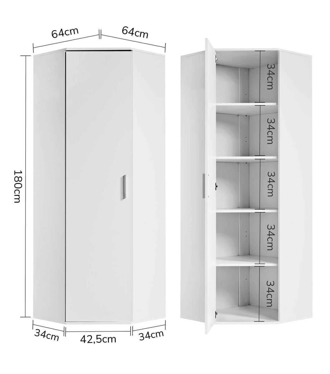 mokebo hoekkast in wit 'The Long One', kast, opbergkast of multifunctionele kast