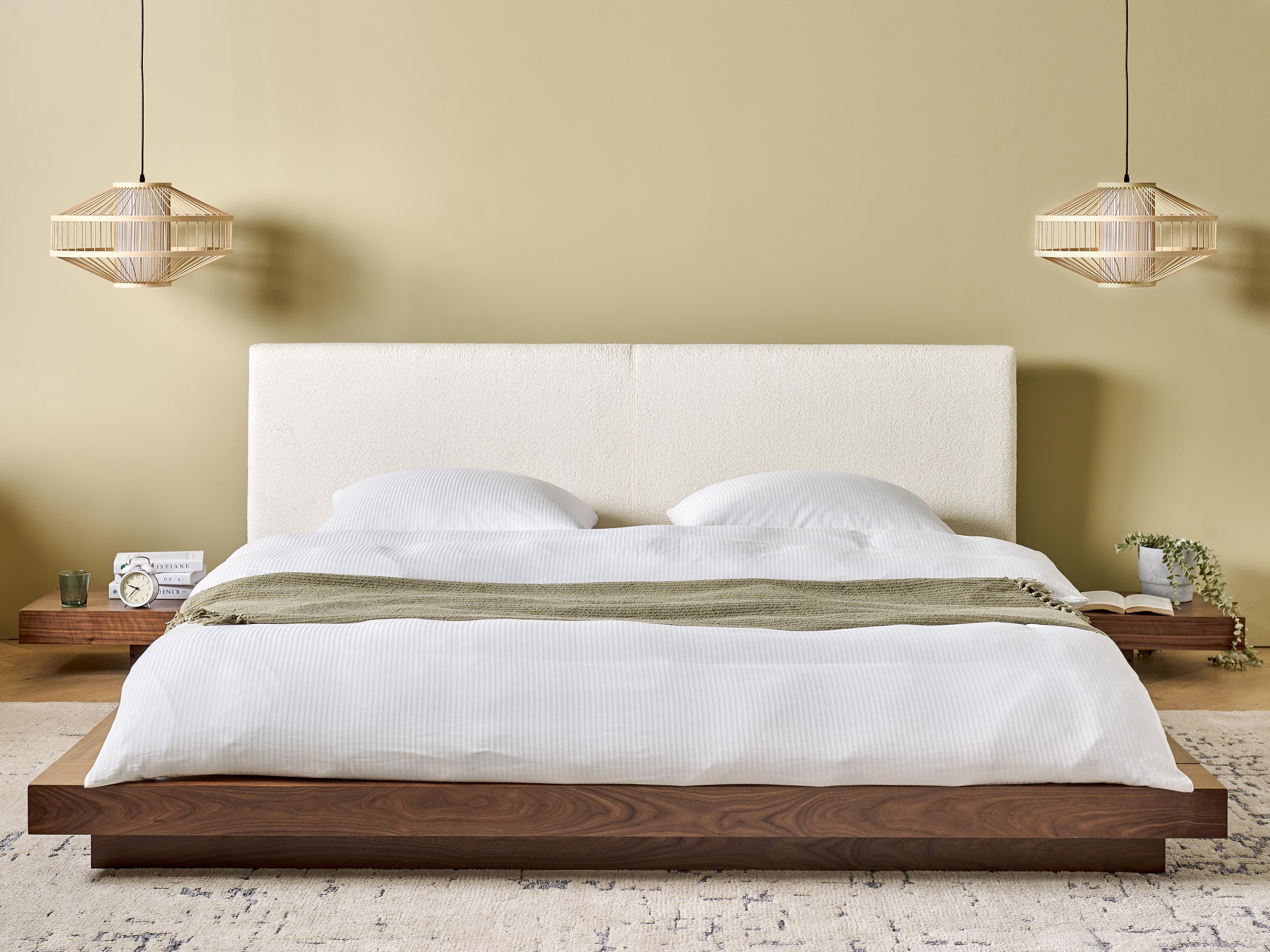 Waterbed Bouclé ZEN 180 x 200 cm Bruin essenhout