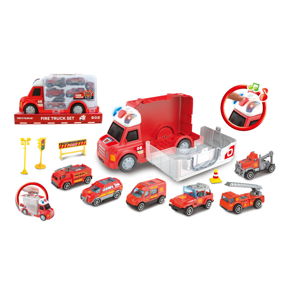 Brandweeerspeelset met opbergkoffer