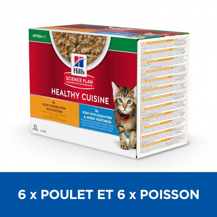 HILL'S Science Plan Healthy Cuisine Kitten en Mijotés au Poulet & au Poisson - Pâtée pour chaton