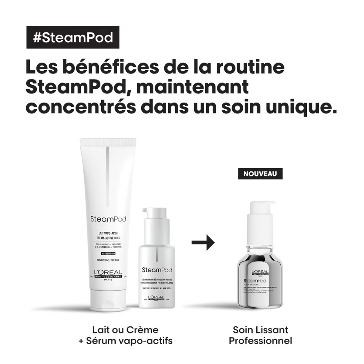 Lot de 6 Soins Lissants Steampod L'Oral Professionnel