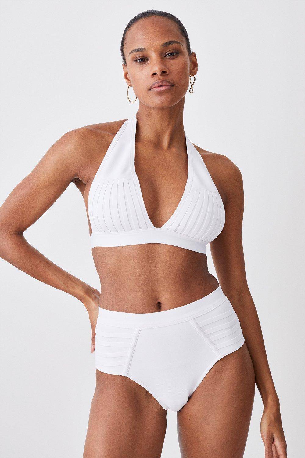 KarenMillen Bas de bikini en bandage transparent à rayures