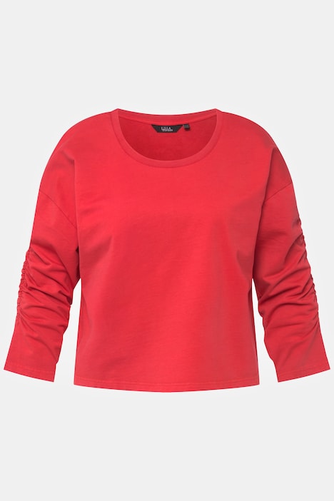 Sweatshirt, kurz, Oversized, Rundhals, 3/4-Arm