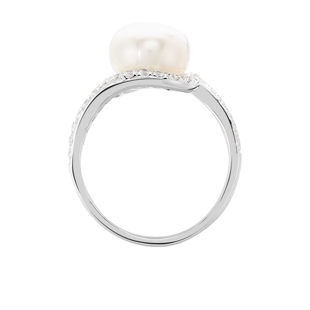 Bague Loris Argent Blanc Perle De Culture Et Oxyde De Zirconium