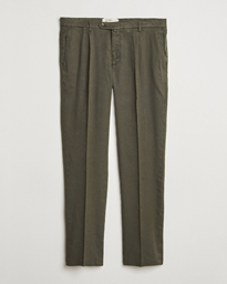Briglia 1949 Pleated Linen Trousers Olive