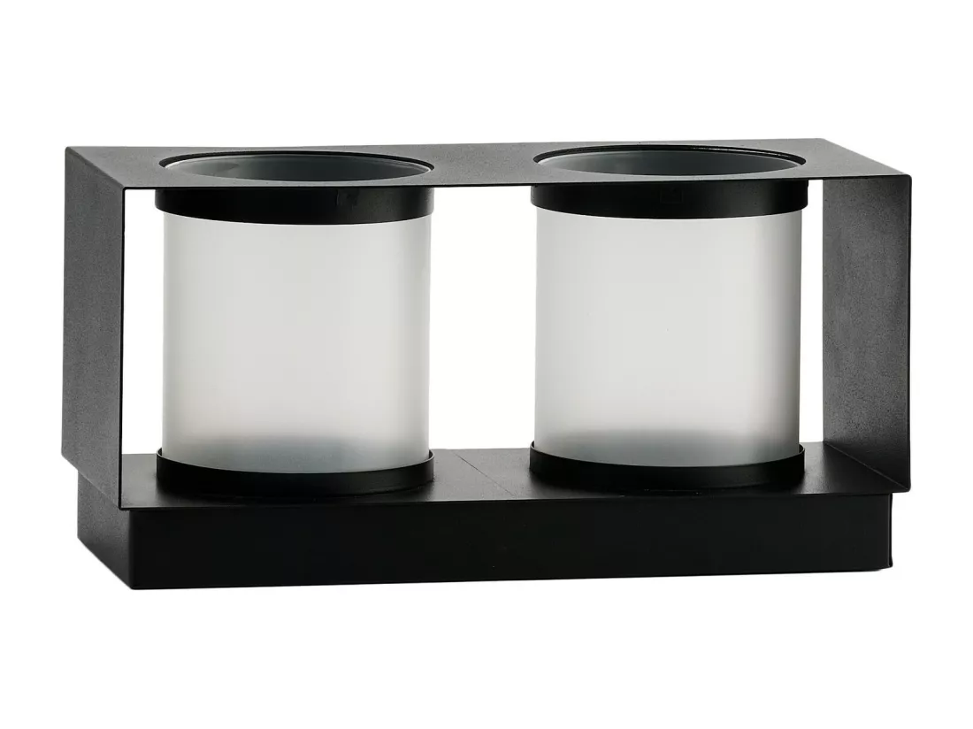 Bougeoir Abisi noir moyen 14.5 x 12.5 x 29