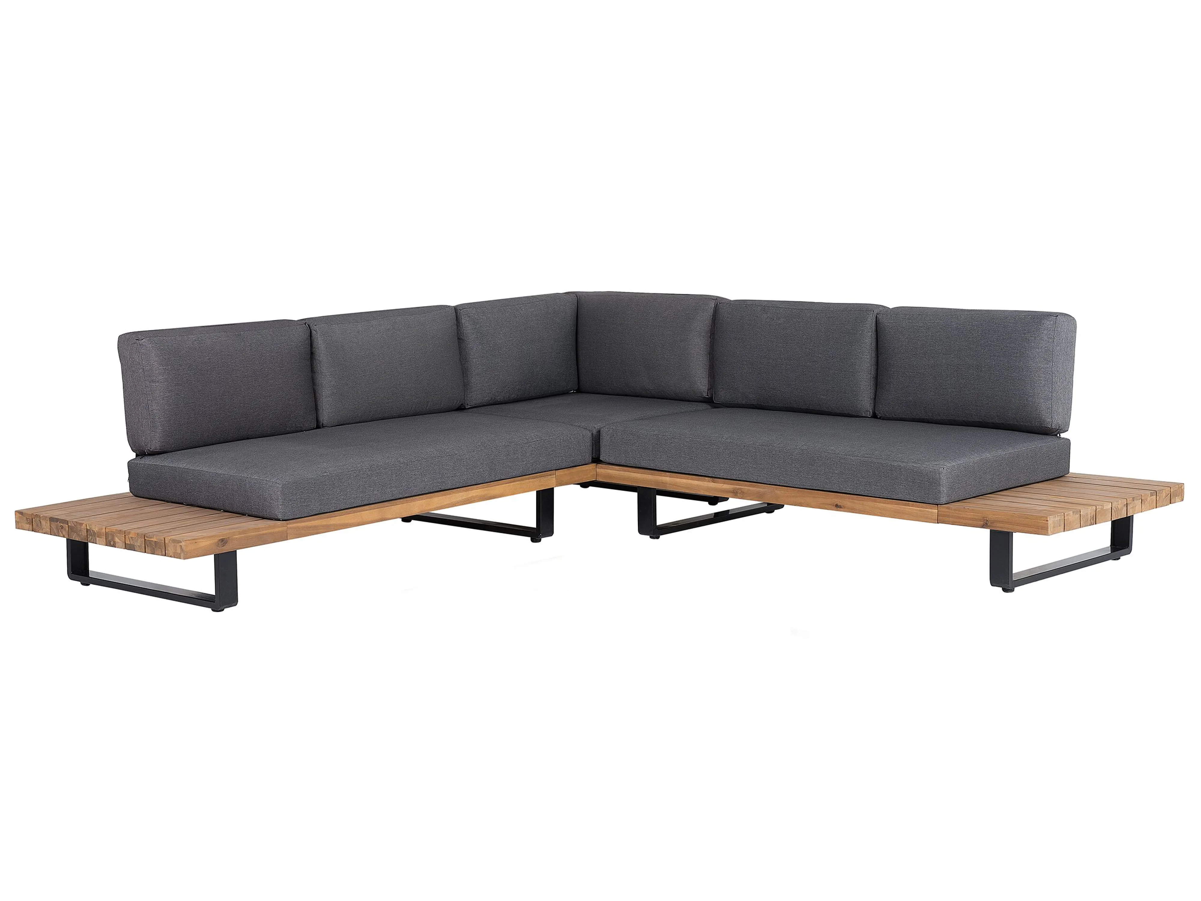 Tuin hoekloungeset met tafel 5-zits MYKONOS rechtszijdig Gecertificeerd acaciahout Donkergrijs