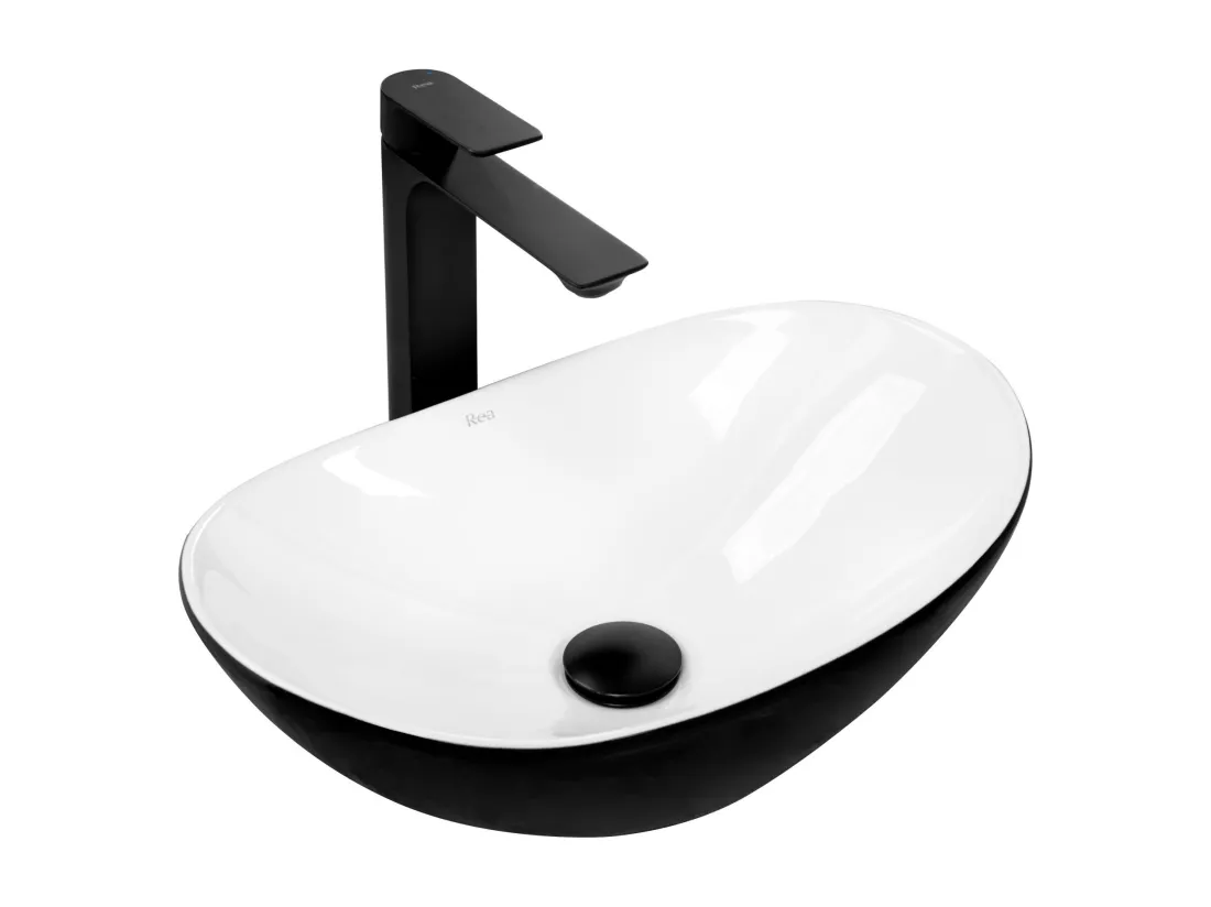 Vasque À Poser Rea Royal Mini Black White