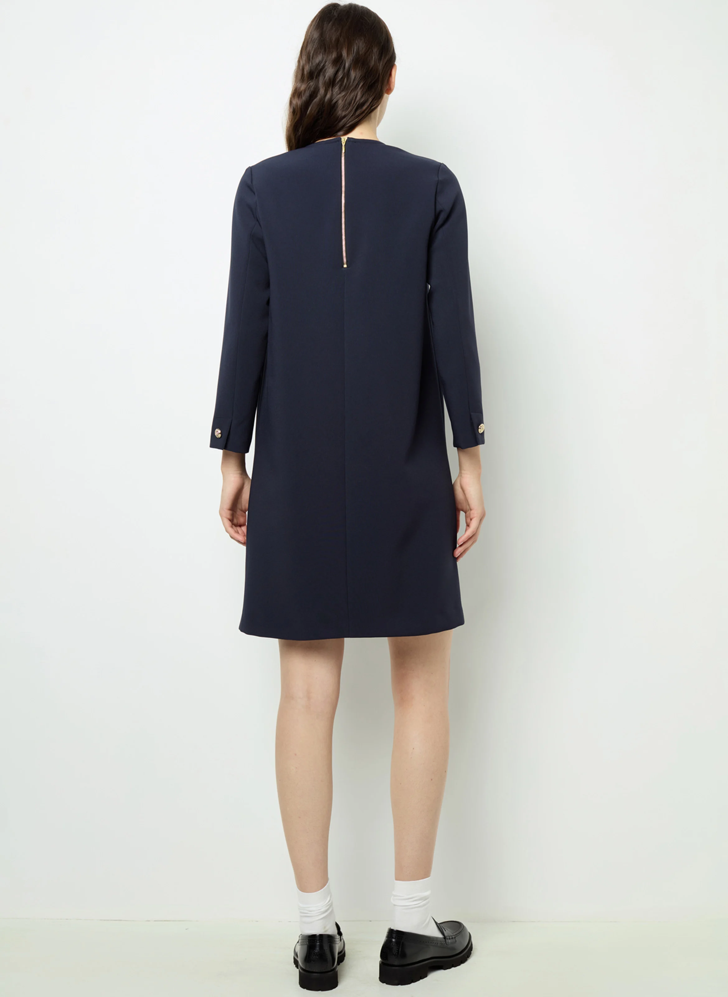 STELLA - Robe courte col rond| Bleu