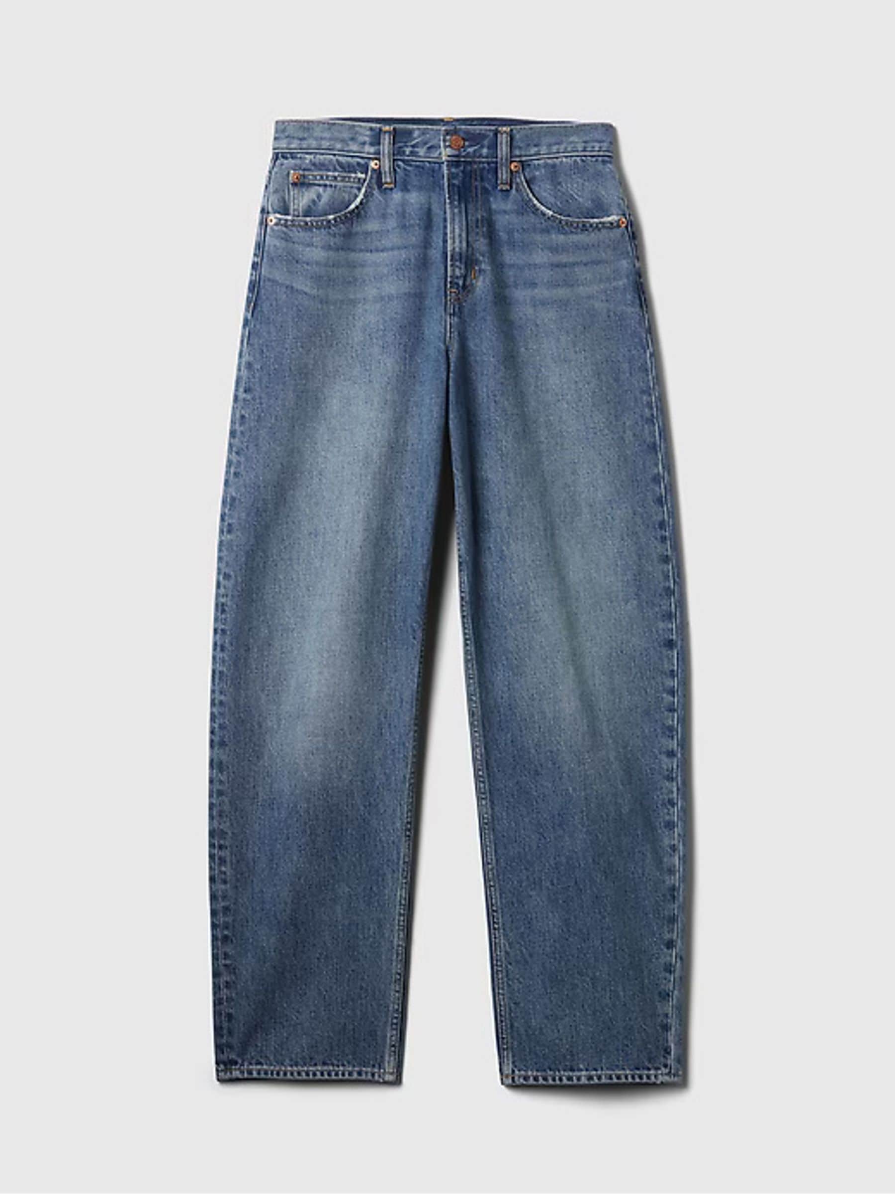 Blauw - Gap jeans met hoge taille en toelopende pijpen