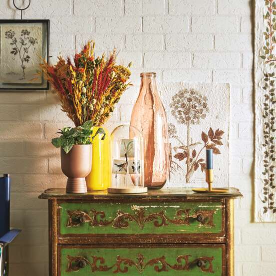 Botte de fleurs séchées mix jaune et vert