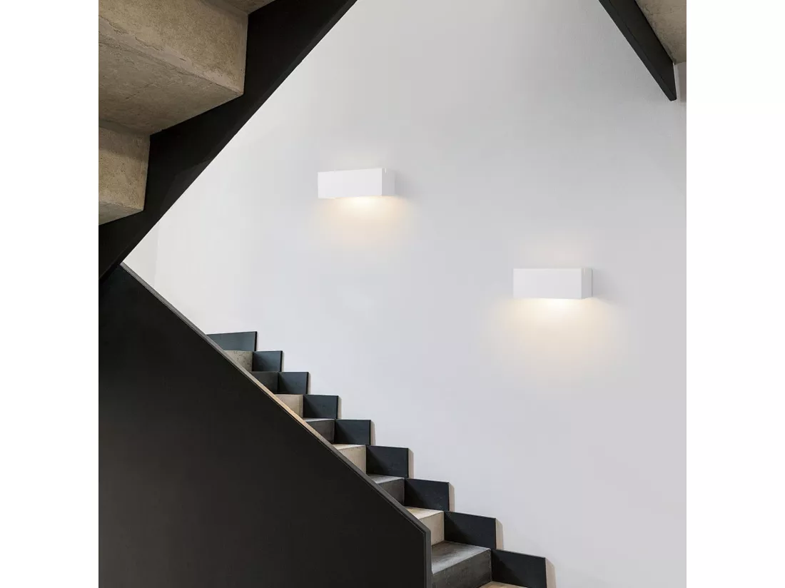 NETTLIFE Applique murale d'intérieur en plâtre blanc G9 moderne pour couloir, escalier, haut et bas