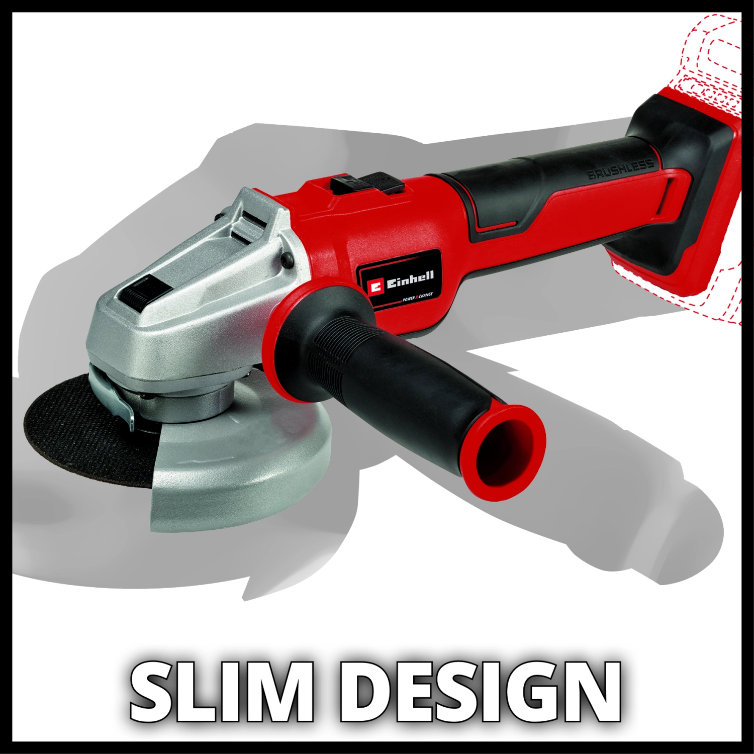 Einhell AXXIO 18/125 Q BL Solo 18V Li-Ion accu haakse slijper body - 125 x 33 mm - koolborstelloos