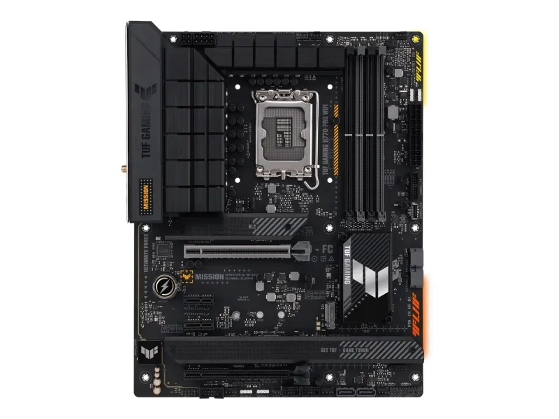 ASUS TUF GAMING H770-PRO WIFI - Bundkort - ATX - LGA1700 sokkel - H770 Chipset - USB-C 3.2 Gen 2x2, USB 3.2 Gen 2, USB 3.2 Gen 1, USB-C 3.2 Gen 1 - 2.5 Gigabit LAN, Wi-Fi 6, Bluetooth - onboard grafik (CPU påkrævet) - HD Audio (8-kanaler)