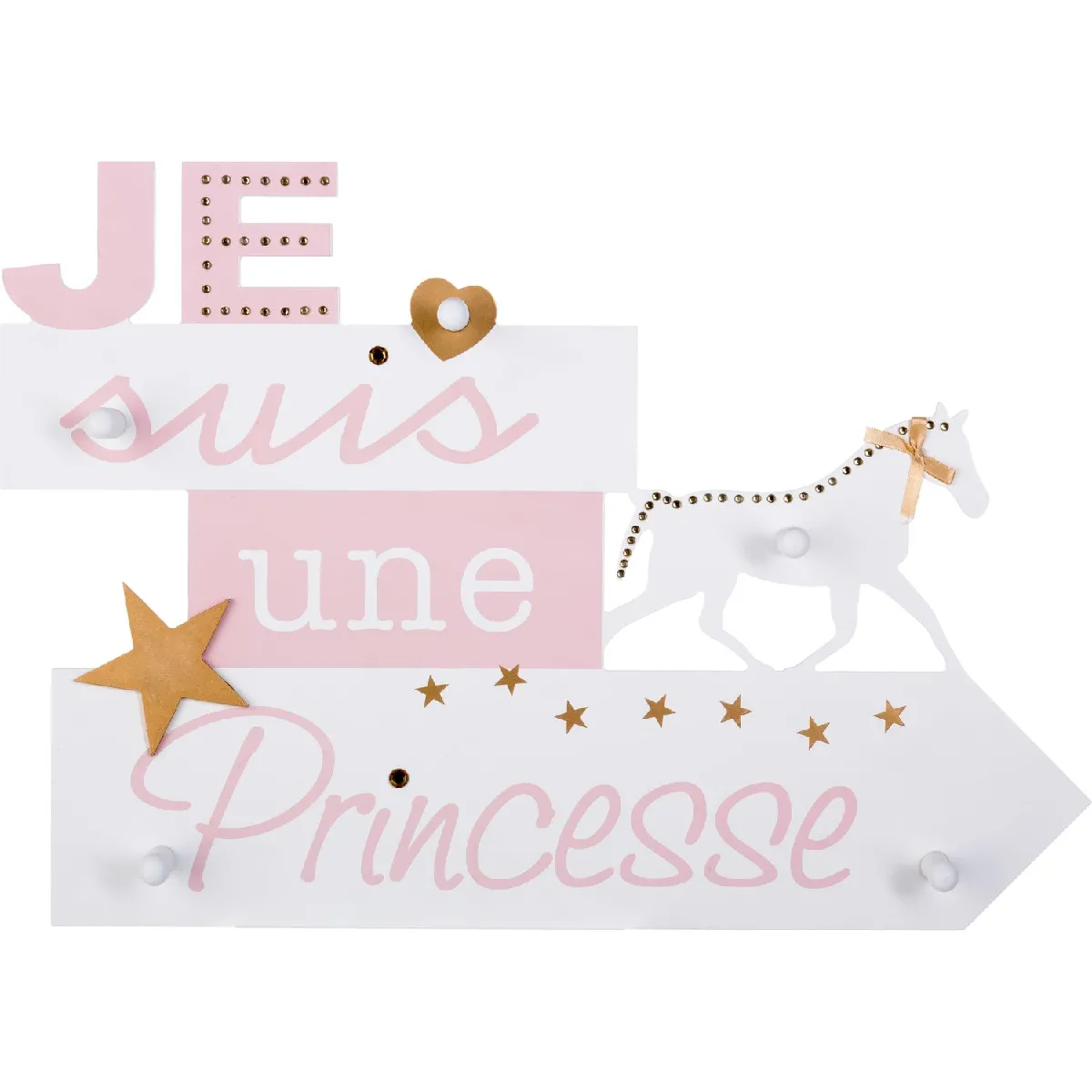 Atmosphera, Createur D'Interieur Atmosphera Kids Patère Enfant Princesse Douceur Rose