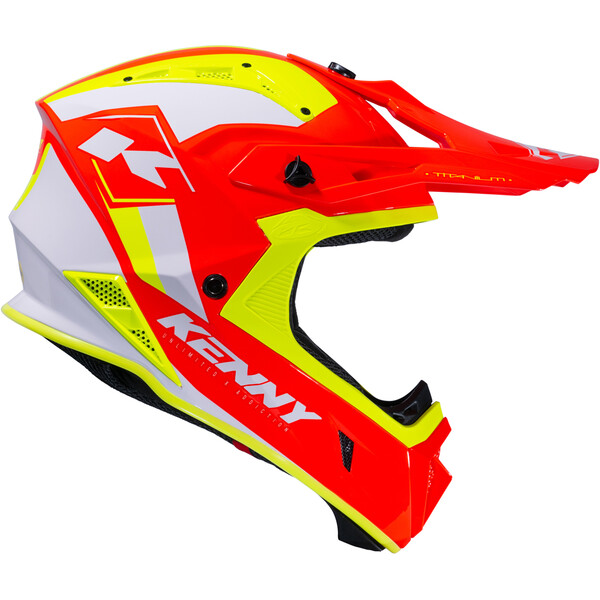 Kenny - Casque Titanium Graphic Rouge fluo / Jaune fluo / Blanc