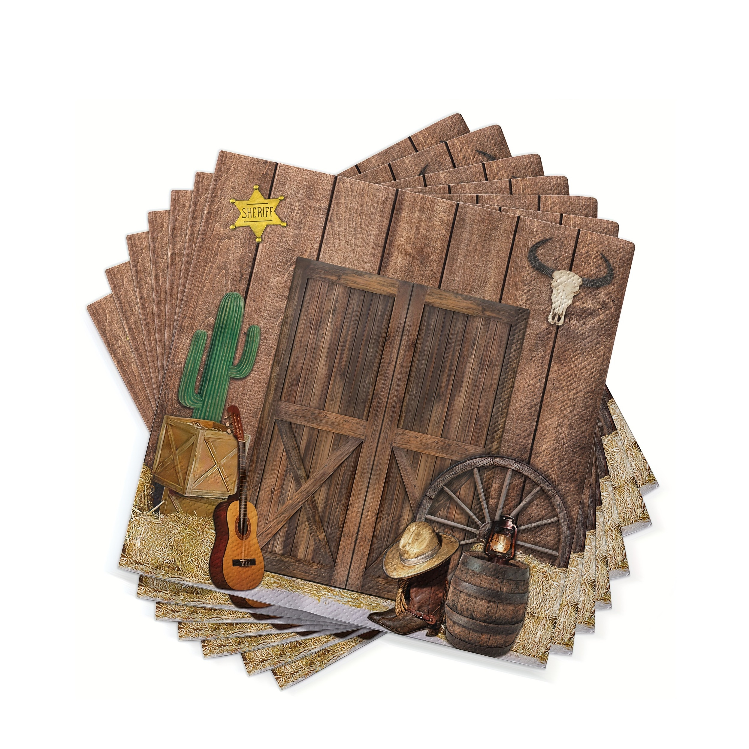(23er Set) 33x33cm Einweg Servietten Country Motto Party Tisch Deko - Western