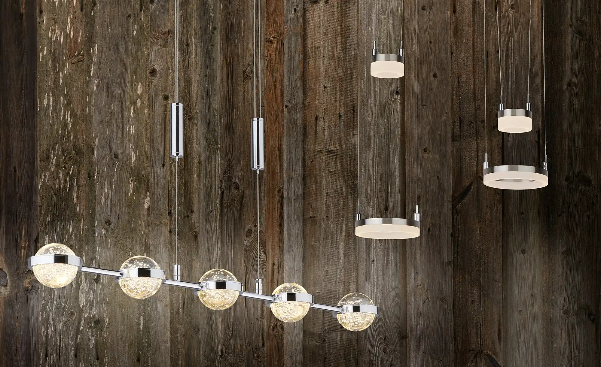 KHG LED-Pendelleuchte mit Acrylkugeln