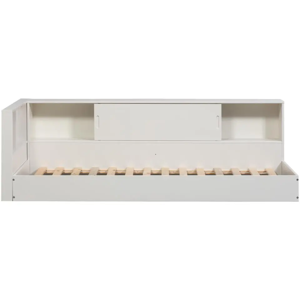 WOOOD Carter Hoekbed Links/Rechts - Grenenhout - Wit - 90x200