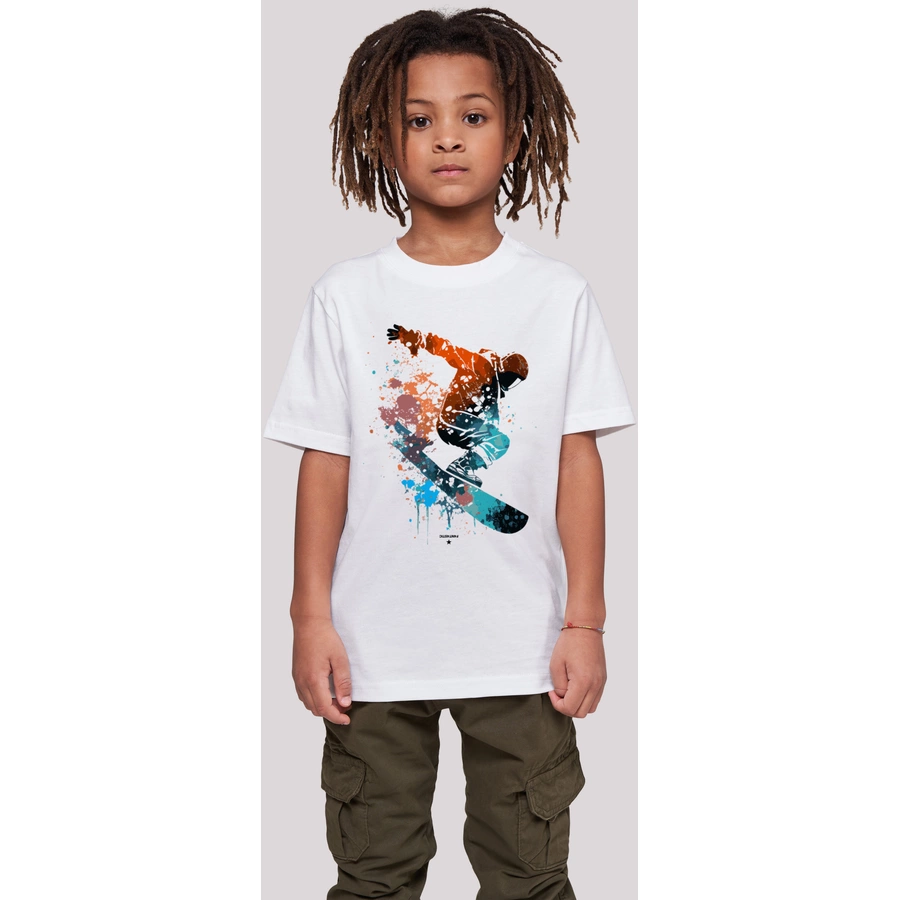 F4NT4STIC T-Shirt Snowboarder weiß