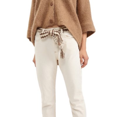 Jean femme Denim Girl Fit 7/8 Ceinture PLEASE
