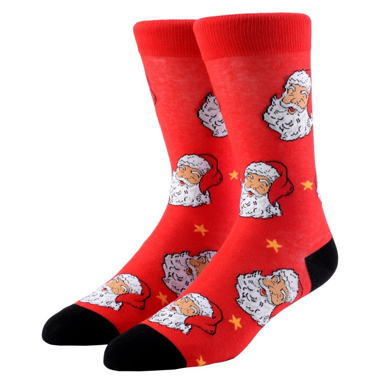 (1 Paar) Unisex Christmas Socken Weihnachts Füsslinge (One Size) - Weihnachtsmann