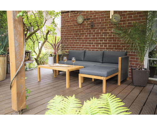 Tuinstoel acamp Malaga loungeset 66 x 132 x 64 cm hout