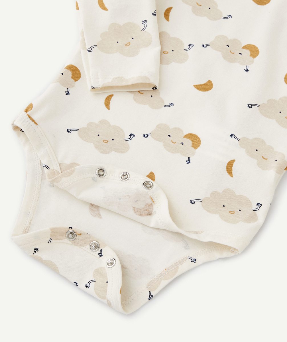 LOT DE 3 BODIES ÉCRU ET GRIS EN COTON BIOLOGIQUE