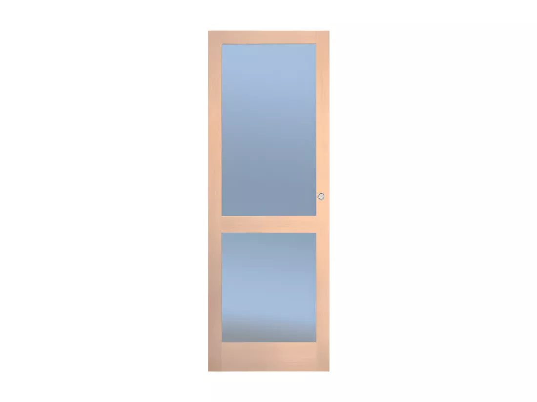 Porte nue, sans cadre, bois Bouleau Access : 2 carreaux, Traverse droite, 73 cm en rive droite