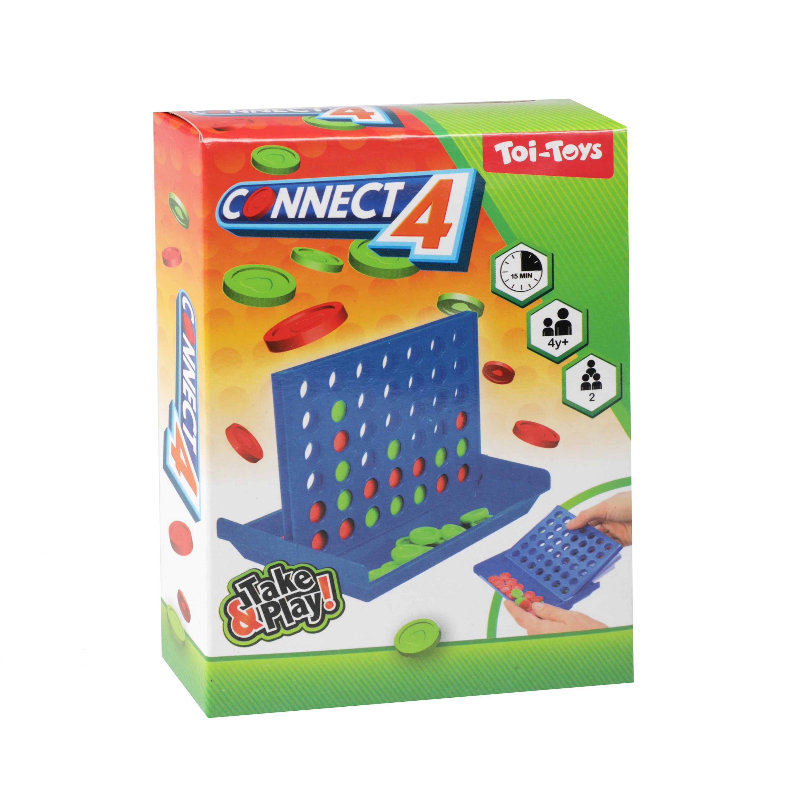 Toi-Toys - Reisespiel - Connect 4 Gesellschaftsspiel Familienspiel Kinderspiel