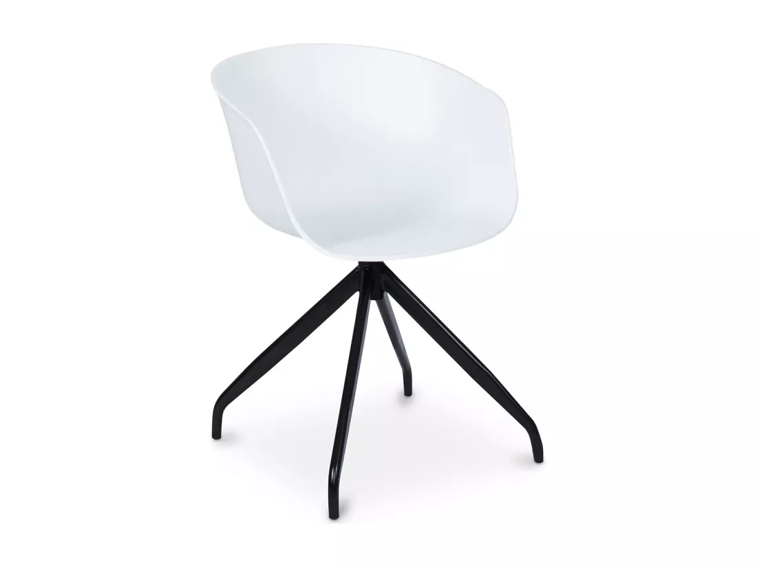 Chaise de bureau tapissée avec accoudoirs - Chaise de bureau design noire - Jodie - Joan Blanc