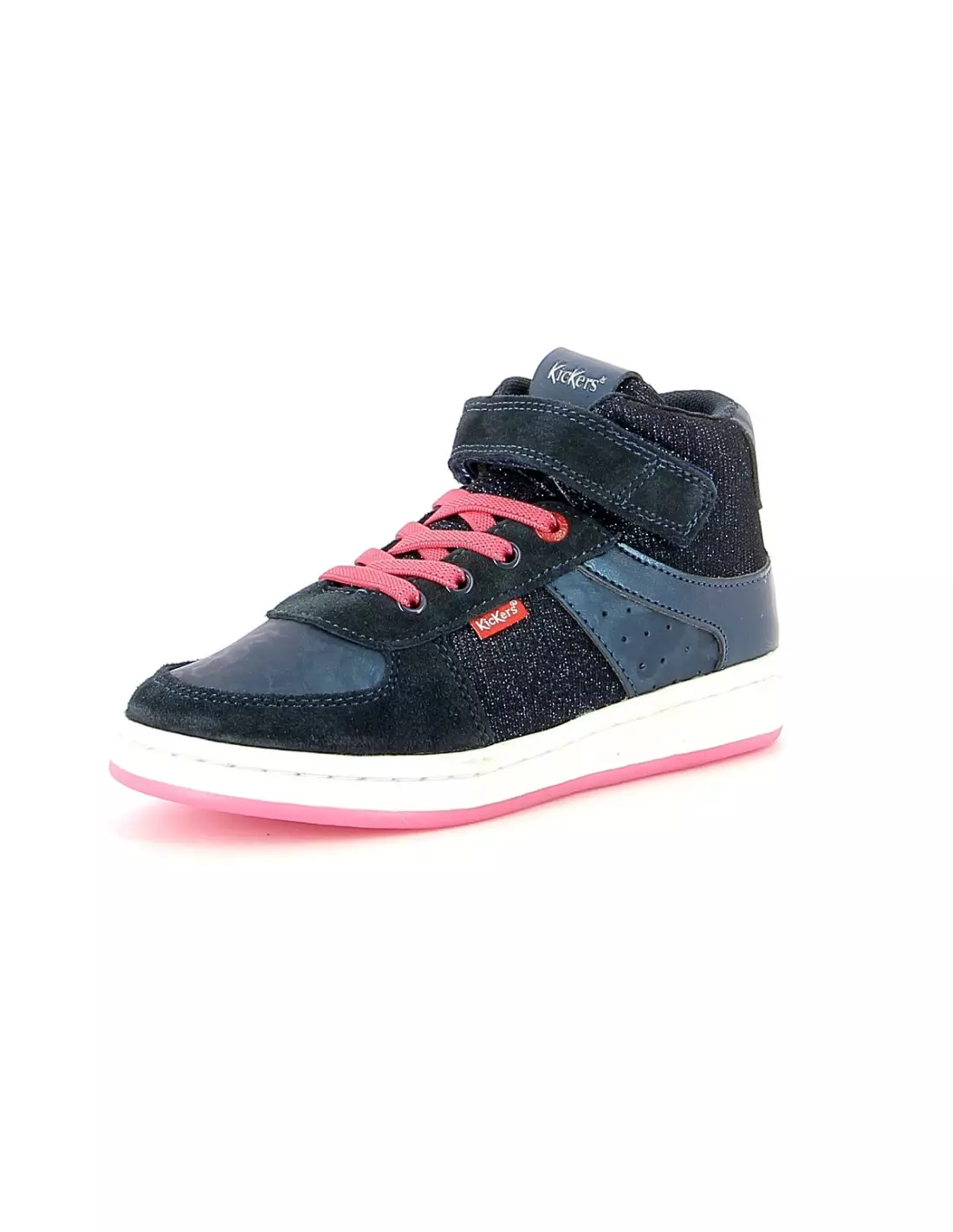 KICKERS BILBON BB MID - Baskets Marinebleuglitter
