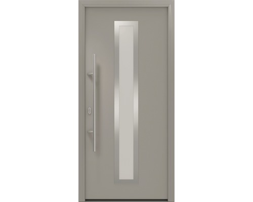 EcoStar ISOPRO IP 700S voordeur, 1100 x 2100 mm, linksdraaiend, RAL 9007 grijs aluminium mat, inclusief beslagset, RVS-greep, veiligheidsprofielcilinder met 5 sleutels