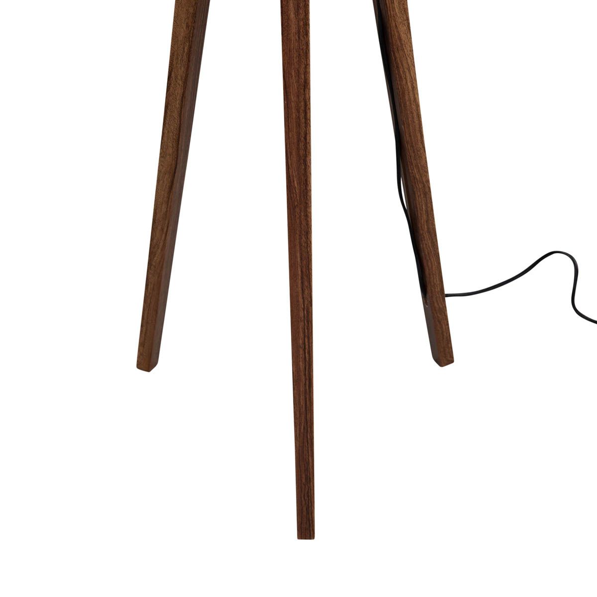 Vloerlamp tripod walnoot hout met velours kap krokodil 50cm - Tripod Classic