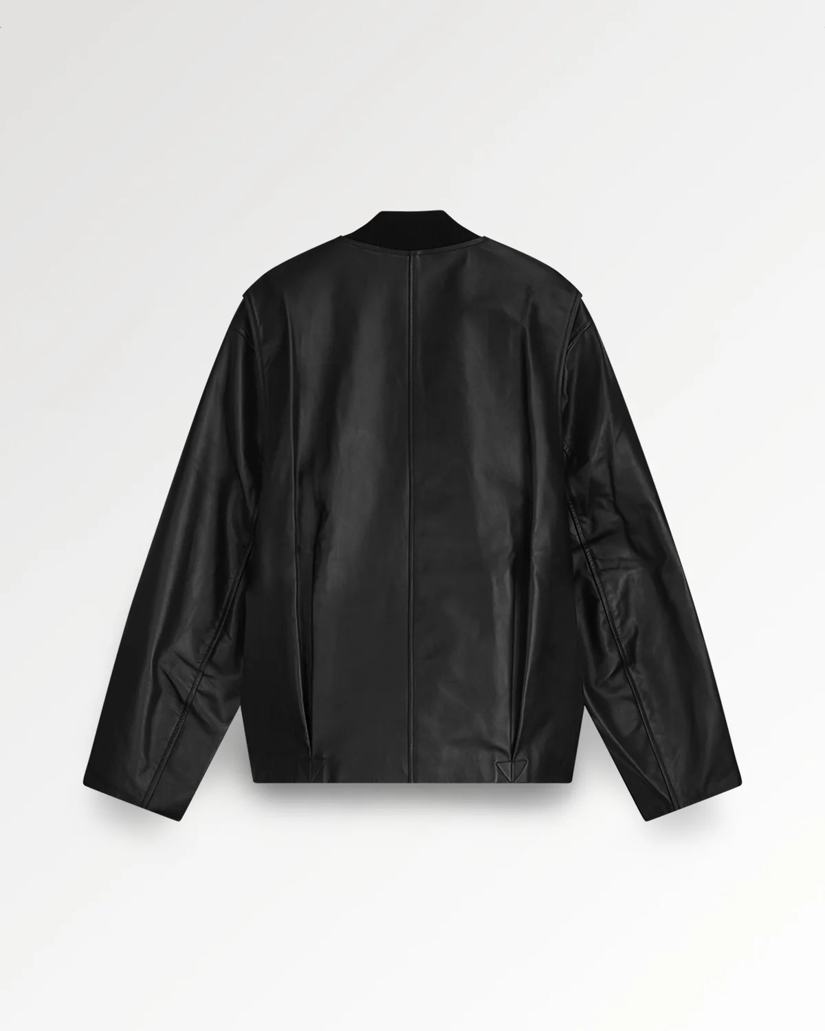 Leather Bomber Jacket Black