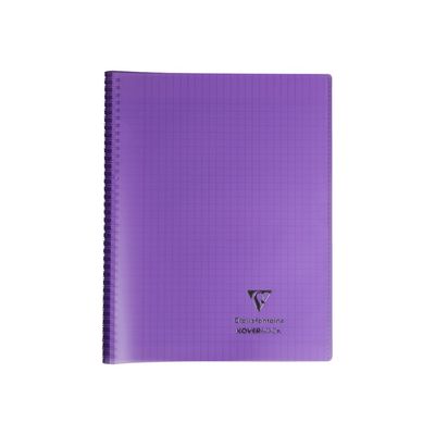 Clairefontaine Koverbook - Cahier polypro spiralé 24 x 32 cm - 160 pages - grands carreaux (Seyes) - disponible dans différentes couleurs
