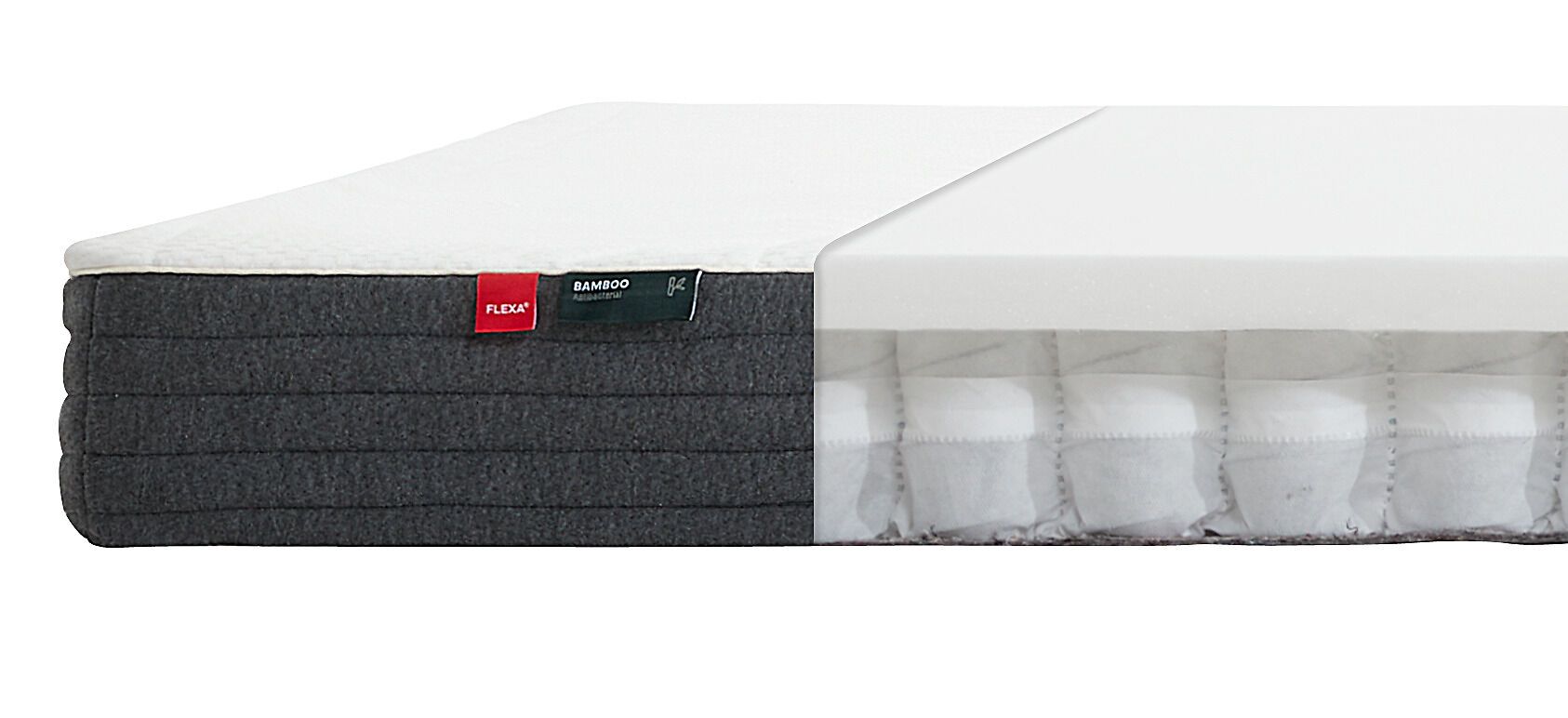 FLEXA Sprungmatr.   Bambusbez. 200x140 - 200.0 cm x 140.0 cm