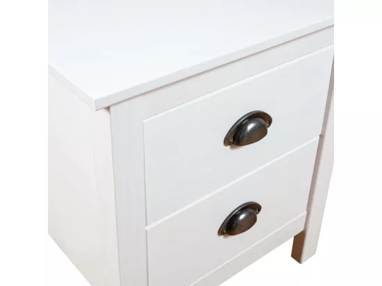 Tables de chevet Hill 2 pcs Blanc 46x35x49,5 cm Bois pin solide