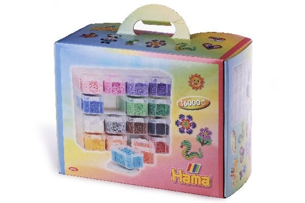 Hama - Stor opbevaringsboks med Midi-perler og 16 rum