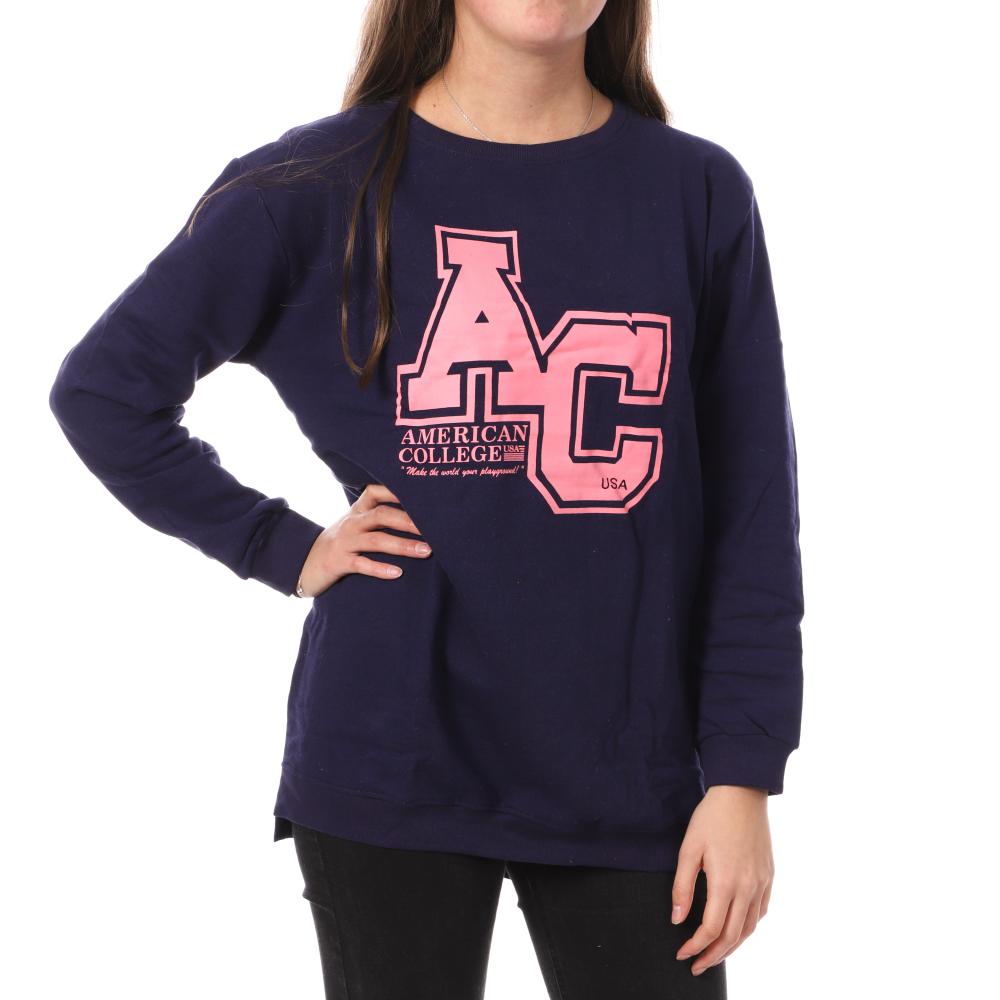 American College Sweat Long Marine Femme American College YR656
