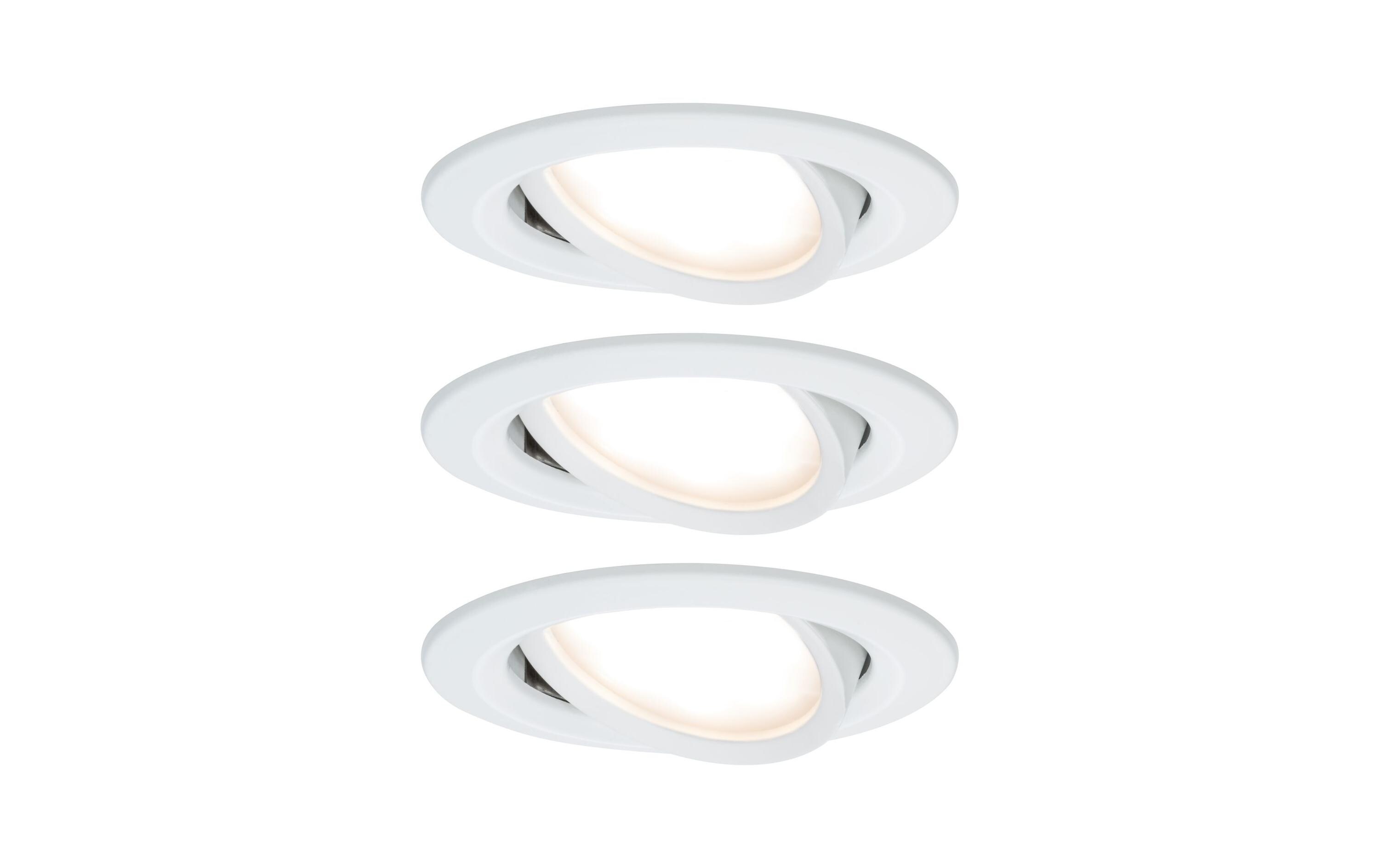 Einbauspot Nova Plus Coin Set, 3 x 6 W, 2700 K, WeissLED Einbauleuchte Basisset