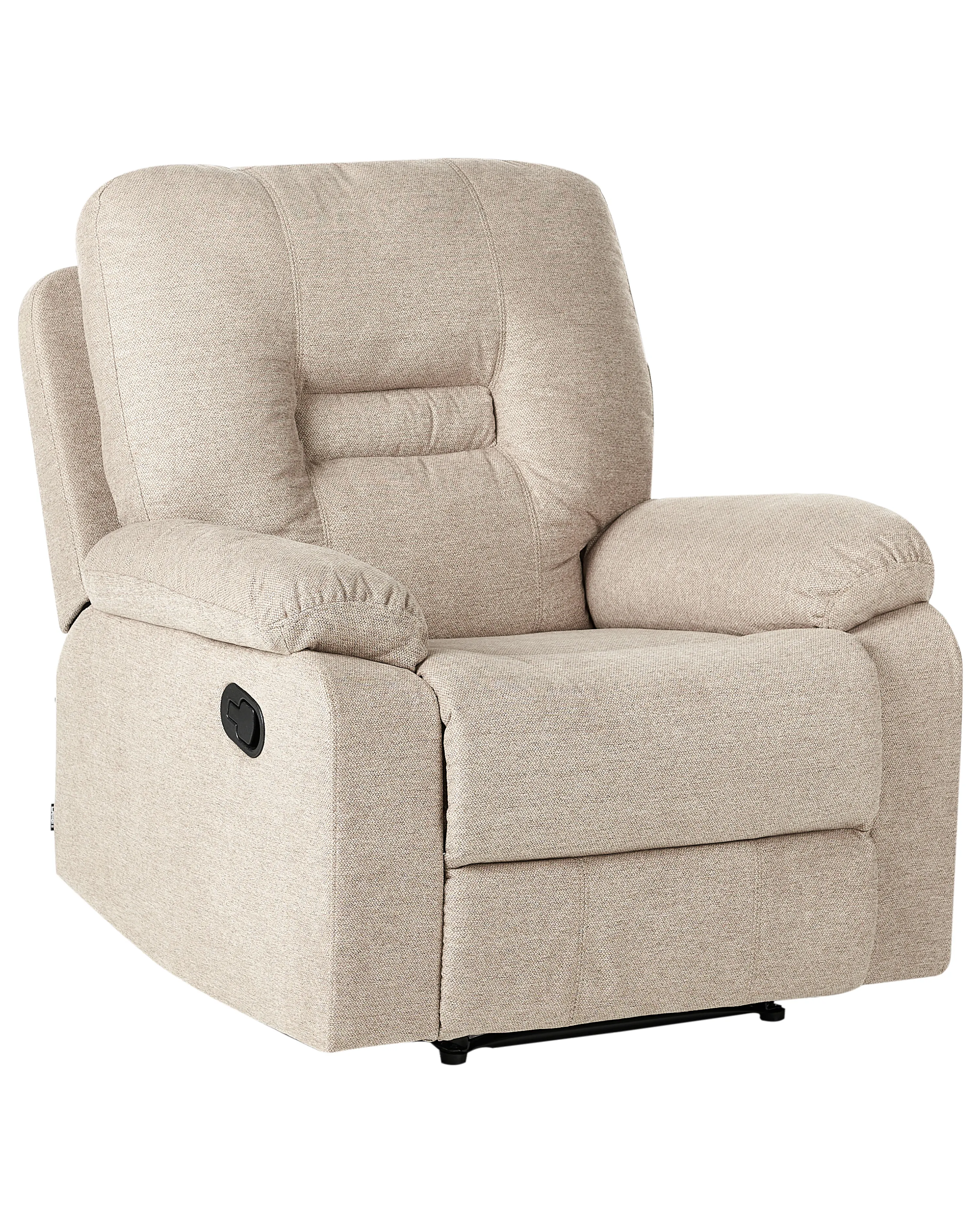 Relaxfauteuil BERGEN inclusief voetensteun Stof Beige
