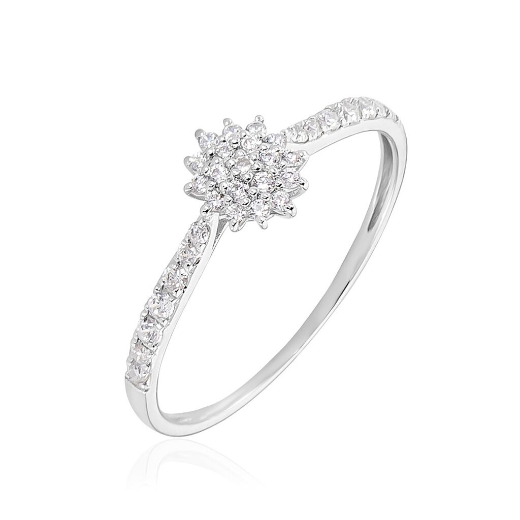 Bague Shin Or Blanc Oxyde De Zirconium