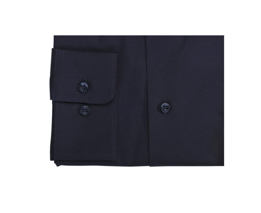 Chemise noir en coton double fil - ALBERT CLASSIC