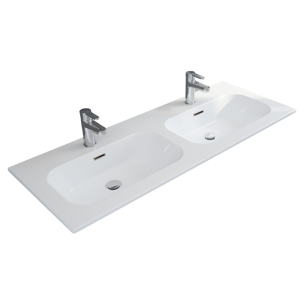 Saniclear Gera keramische wastafel 120cm met kraangaten